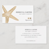 Carte De Visite Elégante Gold Tropical Starfish Beach Côtier (Devant / Derrière)