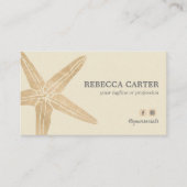 Carte De Visite Elégante Gold Tropical Starfish Beach Côtier (Devant)