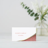 Carte De Visite Elégante Grille d'or moderne, Blanc, Marbre rouge (Debout devant)