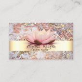 Carte De Visite Elégante Grille moderne Lotus Marble Or (Devant)