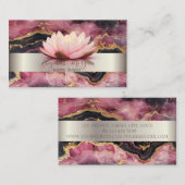 Carte De Visite Elégante Grille Moderne Lotus Marbre Bourgogne (Devant / Derrière)