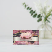 Carte De Visite Elégante Grille Moderne Lotus Marbre Bourgogne (Debout devant)