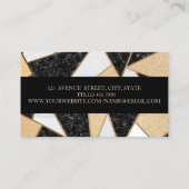 Carte De Visite Elégante Grille Or, Marbre, Géométrique (Dos)