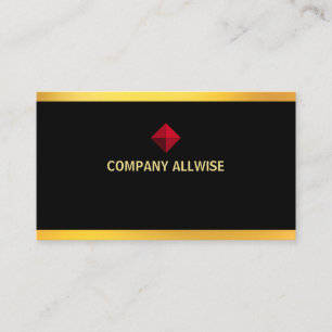 Carte De Visite Elégante Grille Or Moderne sur Noir