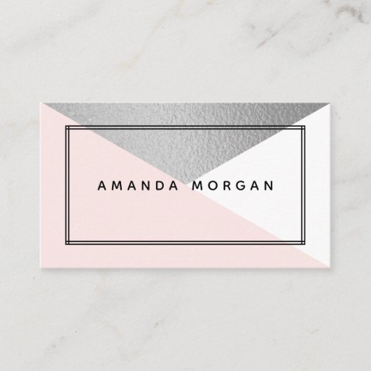 Carte De Visite Élégante huile d'argent et le style géométrique mo (Devant)