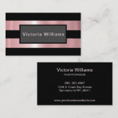 Carte De Visite Élégante huile rose chic et noire (Devant / Derrière)