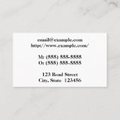 Carte de visite élégante, humble et simple (Dos)