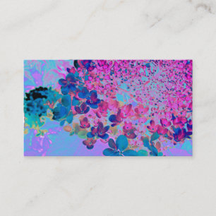 Carte De Visite Élégante Hydrangea Limelight Bleu foncé et Magenta