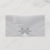Carte De Visite Élégante image diamant d'argent blanc (Dos)