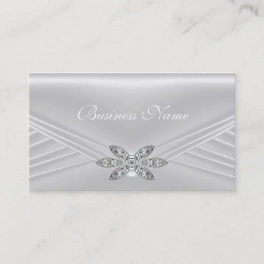 Carte De Visite Élégante image diamant d'argent blanc (Devant)