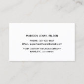 Carte De Visite Élégante infirmière Rose or rose Médicale (Dos)