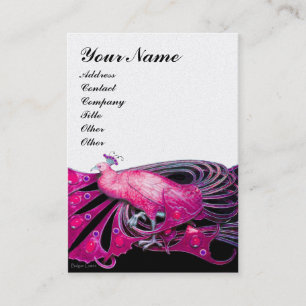 Carte De Visite ELÉGANTE JEWEL BLACK ROSE PEACOCK JEWEL Pearl blan