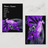 CARTE DE VISITE ÉLÉGANTE JUMEAU DE MODE PURPLE PURPLE NOIR (Devant / Derrière)