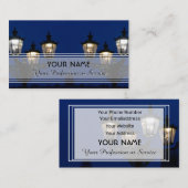 Carte De Visite Elégante lanterne ancienne lumières dans la nuit b (Devant / Derrière)