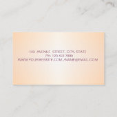 Carte De Visite Élégante Lashes Professionnels Modernes (Dos)