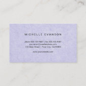 Carte De Visite Élégante Lavande de papillon Vintage pourpre (Dos)