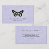 Carte De Visite Élégante Lavande de papillon Vintage pourpre (Devant / Derrière)