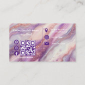 Carte De Visite Elégante Lavande en marbre marbré Agate Parties sc (Dos)