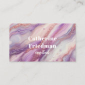 Carte De Visite Elégante Lavande en marbre marbré Agate Parties sc (Devant)