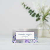 Carte De Visite Elégante Lavande florale Aquarelle blanche Aiguill (Debout devant)