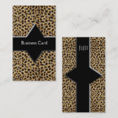Carte de visite élégante léopard noir (Devant / Derrière)