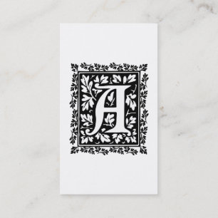 Carte De Visite Élégante Lettre manuscrite illuminée médiévale A