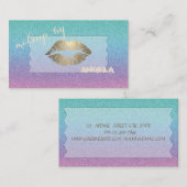 Carte De Visite Élégante Lèvres De Parties scintillant Ombre Moder (Devant / Derrière)