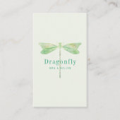 Carte De Visite Élégante libellule d'aquarelle verte (Devant)