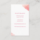 Carte De Visite Élégante libellule rose brosse (Dos)