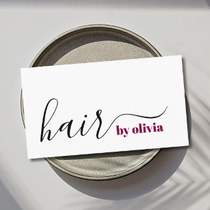 Carte De Visite Elégante liste de stylist simple en noir blanc