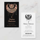 Carte De Visite Élégante Lune de croissant d'or Rose (Devant / Derrière)