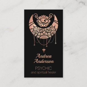 Carte De Visite Élégante Lune de croissant d'or Rose