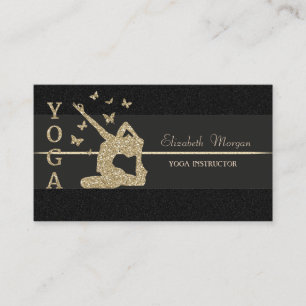 Carte De Visite Élégante Luxueuse Professeure de Yoga Fille Paille