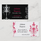 Carte De Visite Élégante machine à café sur mesure noire (Devant / Derrière)