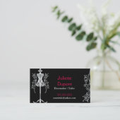 Carte De Visite Élégante machine à café sur mesure noire (Debout devant)