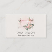 Carte De Visite Élégante Machine à coudre gris-blanc (Devant)