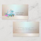 Carte De Visite Élégante machine à coudre Lumineuse Bleue Professi (Devant / Derrière)