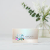 Carte De Visite Élégante machine à coudre Lumineuse Bleue Professi (Debout devant)