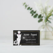 Carte De Visite Élégante machine à ressasser sur mesure noire (Debout devant)