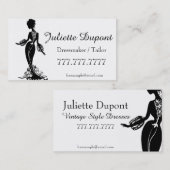 Carte De Visite Élégante machine à ressasser sur mesure noire (Devant / Derrière)