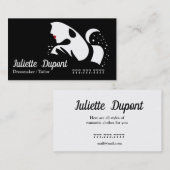 Carte De Visite Élégante machine à ressasser sur mesure noire (Devant / Derrière)