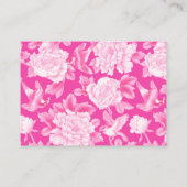 Carte De Visite Elégante Magenta Rose Chinoiserie Porcelaine Flora (Dos)
