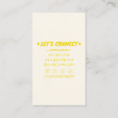 Carte De Visite Elégante Main Tirée Lémérite Jaune Été Rétro (Dos)