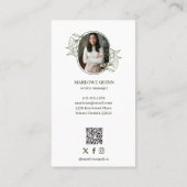 Carte De Visite Élégante marque de logo de Monogram Botanical (Dos)