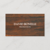 Carte De Visite Elégante Masculine bois foncé Professionnel (Devant)