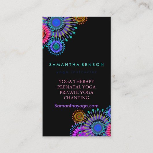 Carte De Visite Élégante méditation de Yoga Logo (Devant)