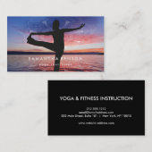 Carte De Visite Élégante méditation de Yoga Logo (Devant / Derrière)