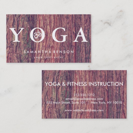 Carte De Visite Élégante méditation de Yoga Logo (Devant / Derrière)