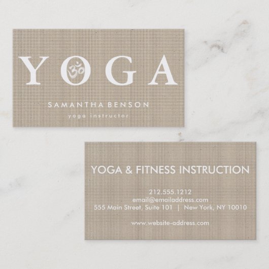 Carte De Visite Élégante méditation de Yoga Logo (Devant / Derrière)