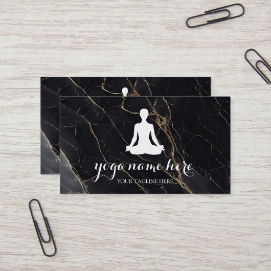 Carte De Visite Elégante Méditation Om Logo Yoga (Devant/Arrière en situation)